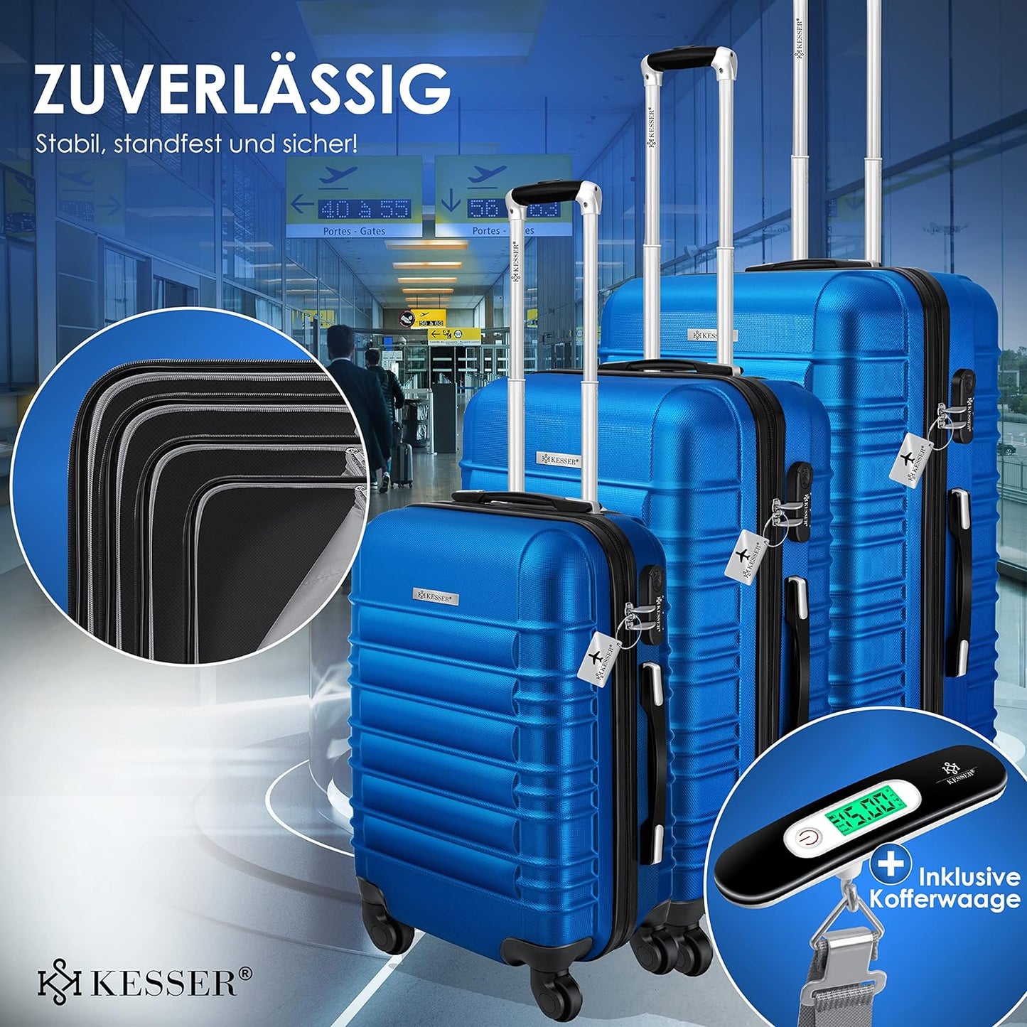 Hartschalenkoffer-Set, Blau