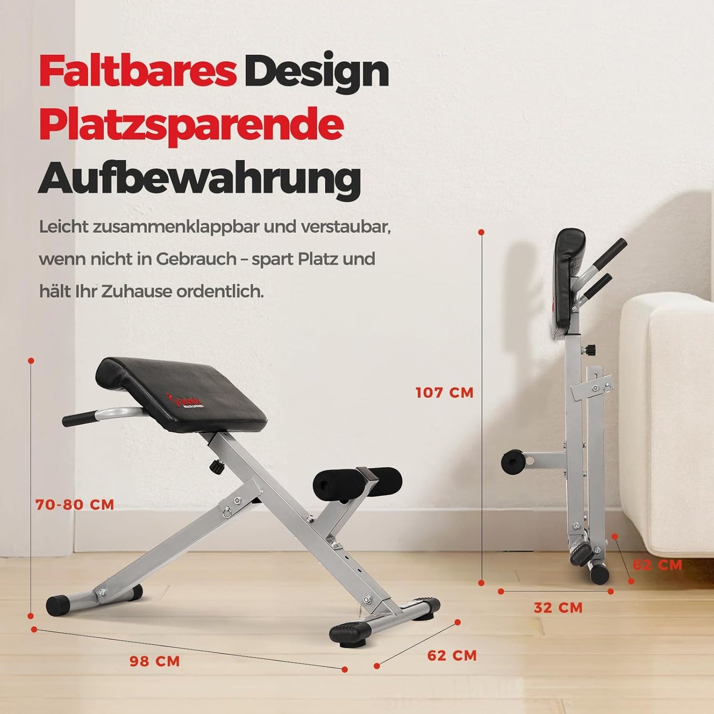 Klappbare Hyperextension-Roman Chair & Sit-Up-Bank, Roman Chair