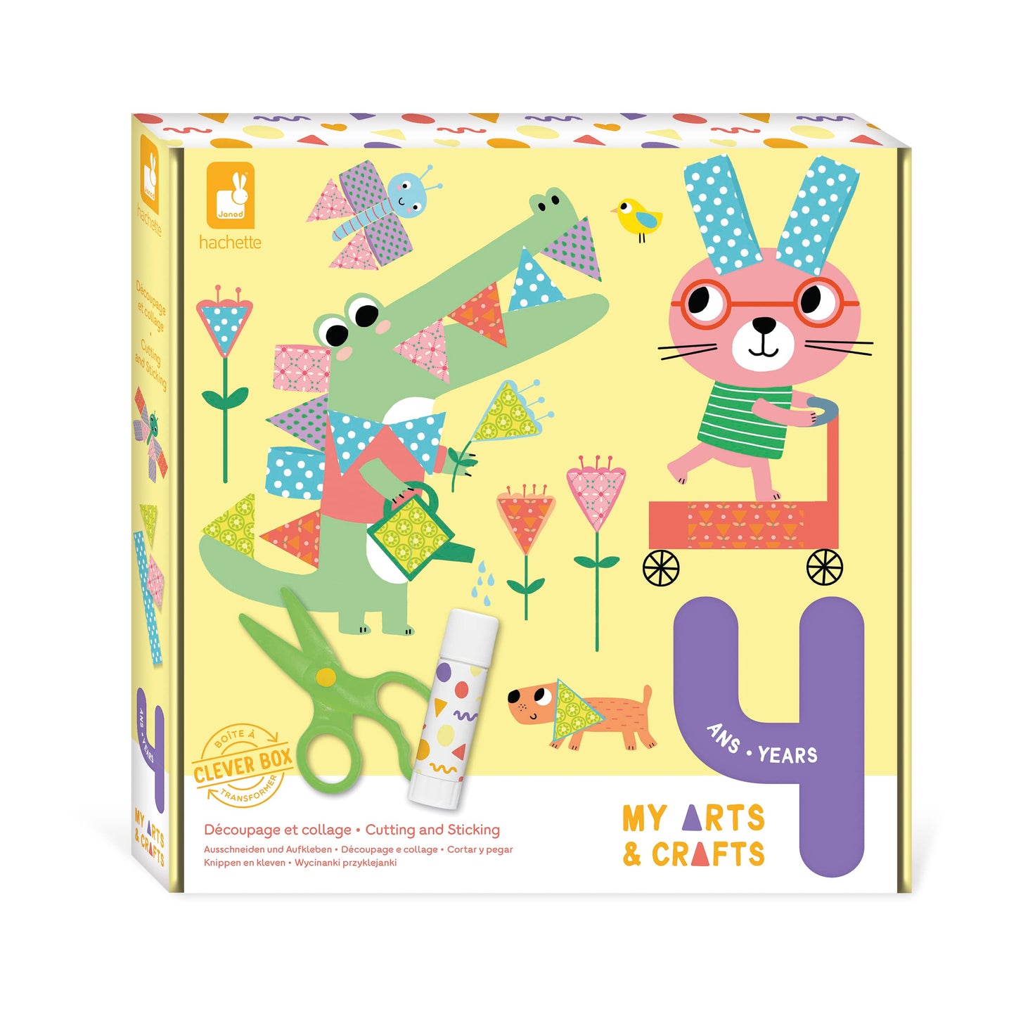 Schneide- und Collage-Kit für Kinder, Schneide- und Collage-Kit – 4 Gemälde