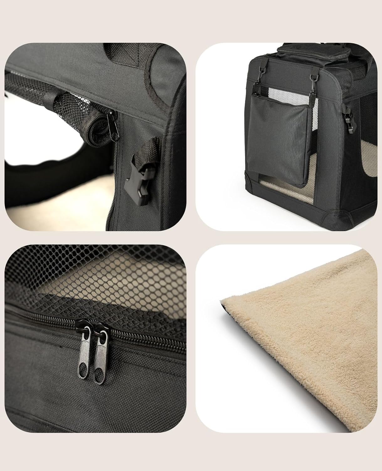 Hundetransportbox, Schwarz, 3 - M: 70x52x50 cm