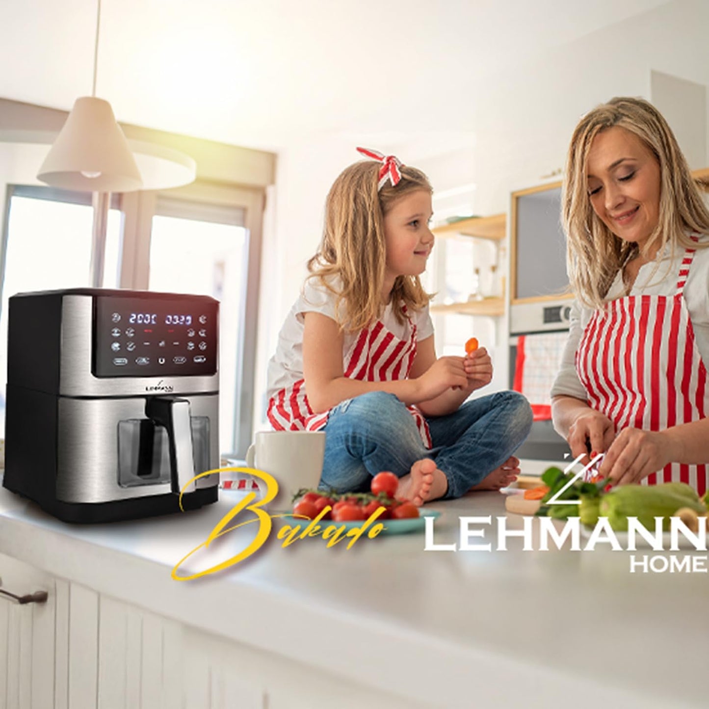Heissluftfritteuse Air Fryer ‎LHODF-1435 mit Sichtfenster, 12 Programmen & Timer, 8L mit Sichtfenster v2