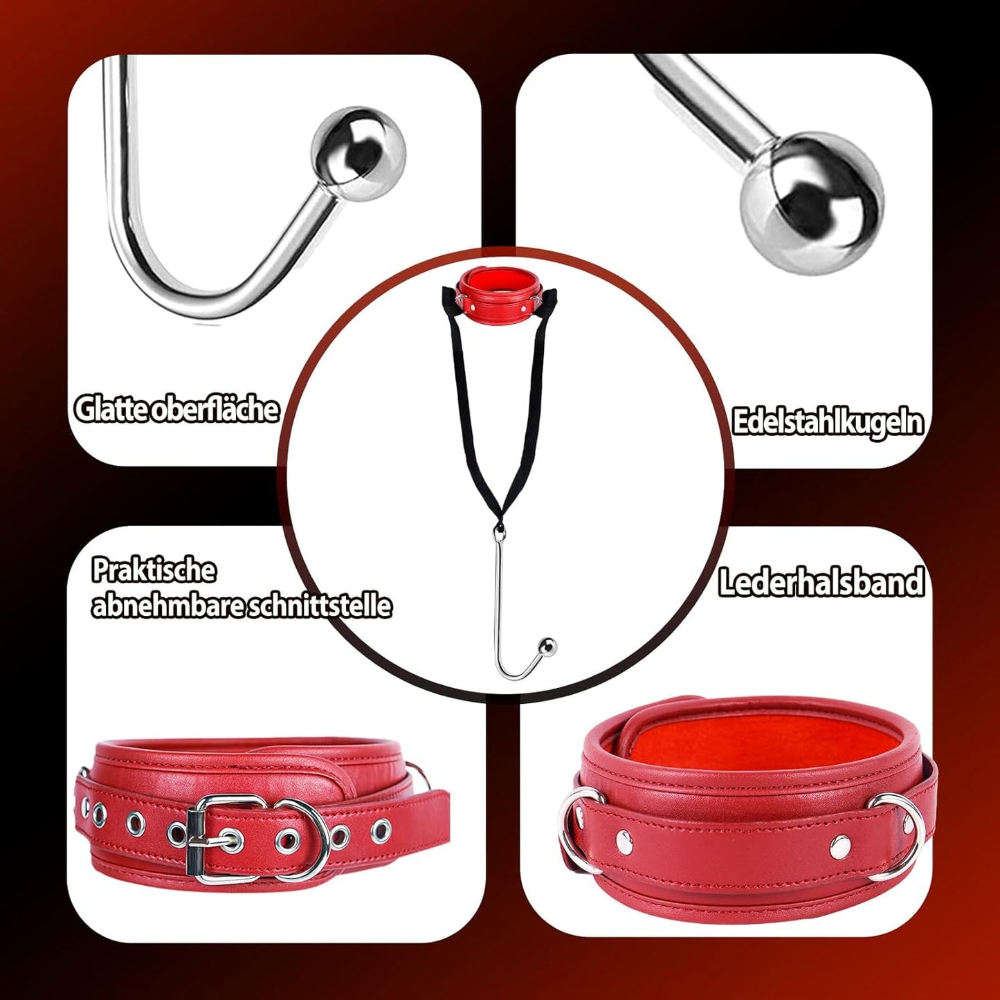Bondage Set mit Analhaken & Halsband