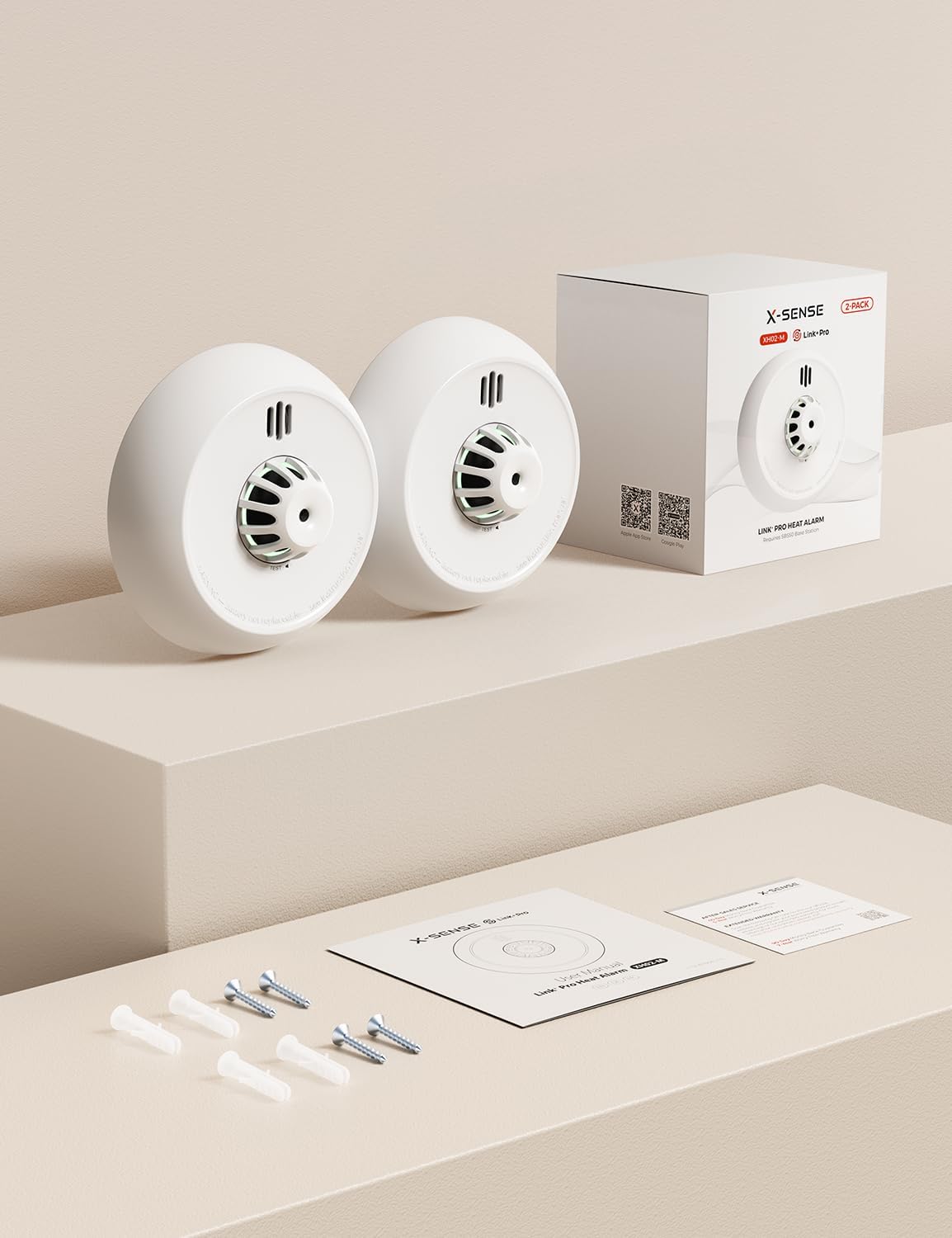 Funkvernetzter Hitzemelder-Set XH02-M, 2x Wärmemelder
