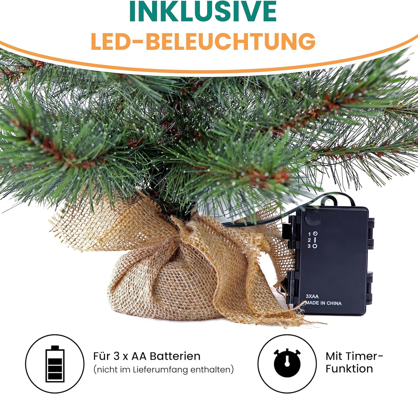 Künstlicher Weihnachtsbaum inkl. Lichterkette