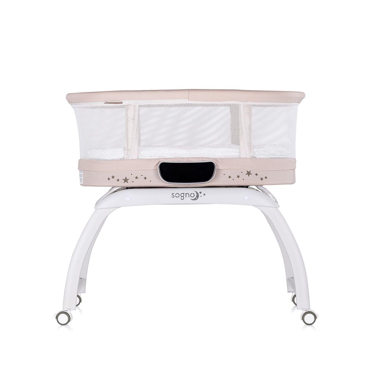 2-in-1 Beistellbett und Spieltisch Sogno mit Fernbedienung, Beige