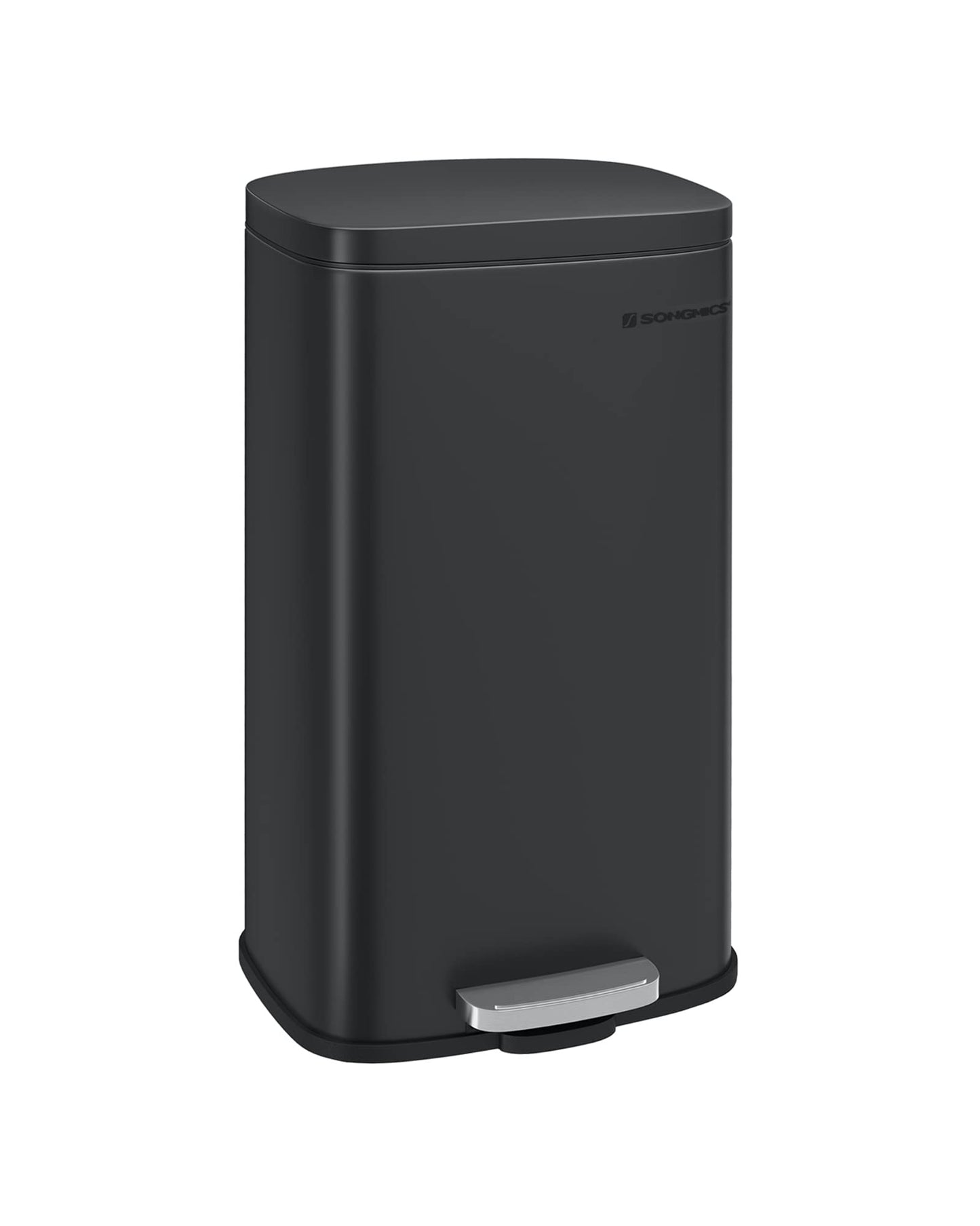 Mülleimer mit Softclose und Fusspedal, 30 Liter, Schwarz