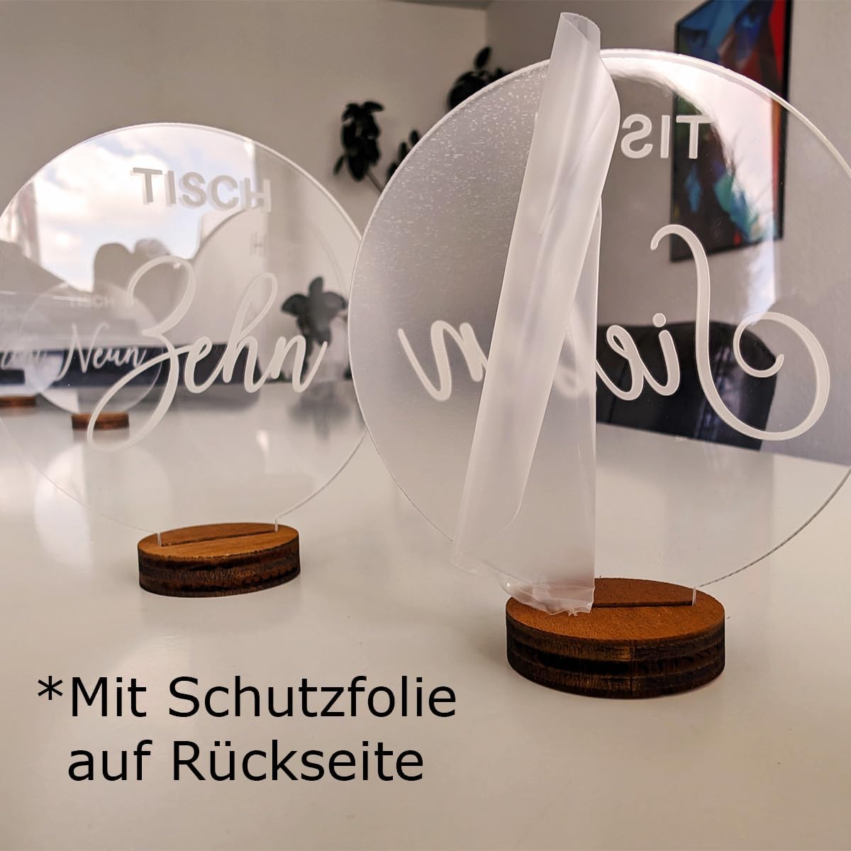 20er-Set Tischnummern für Hochzeit, 20 Schwungvoll Elegant