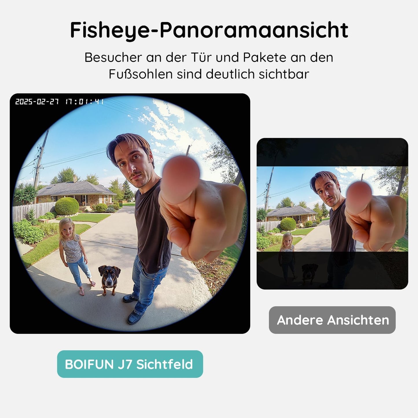 2K Video-Türklingel J7 mit Kamera und AI-Erkennung, DOORBELL DE J7