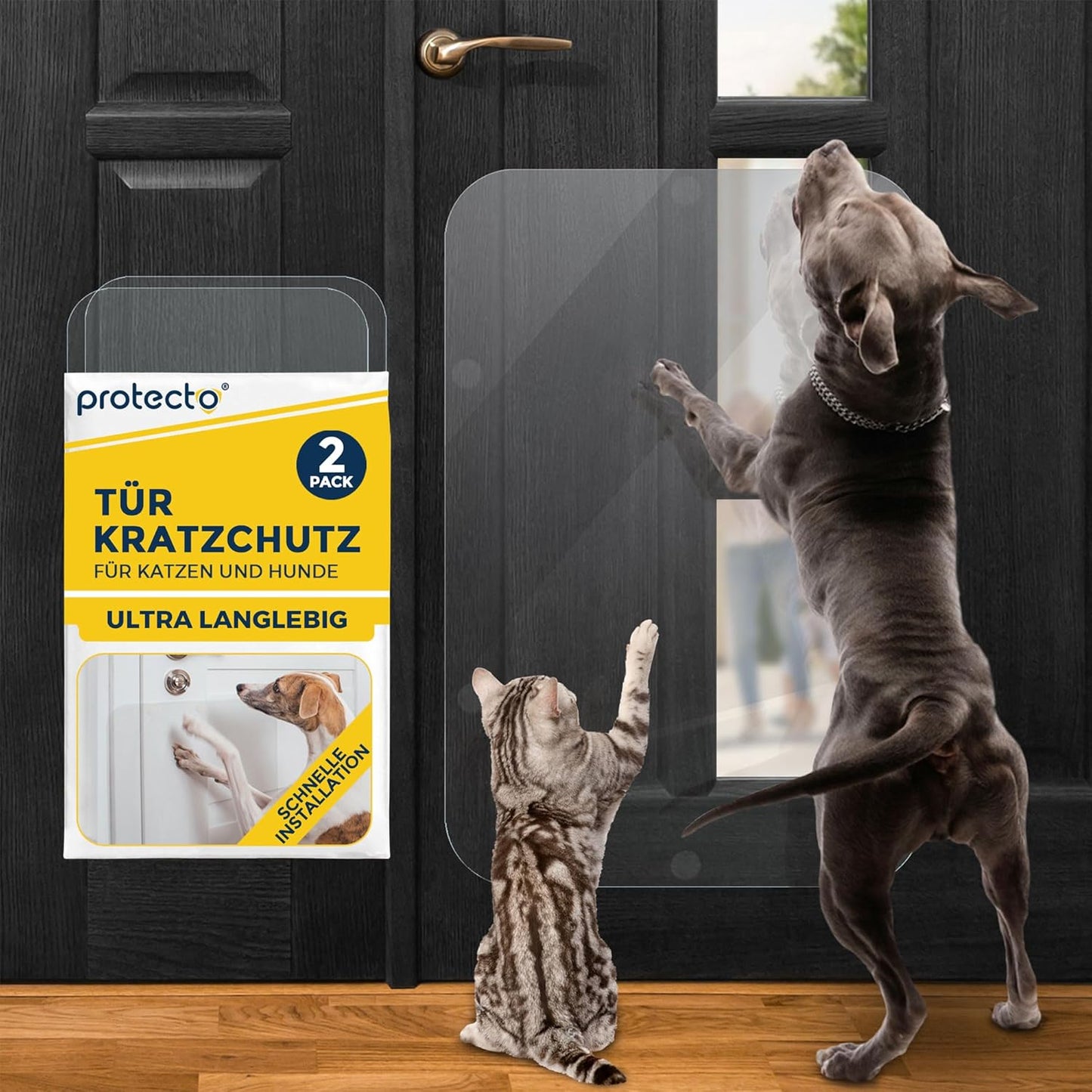 2er Pack Kratzschutz für Möbel und Türen, 2-stück Farblos 75 cm x 50 cm