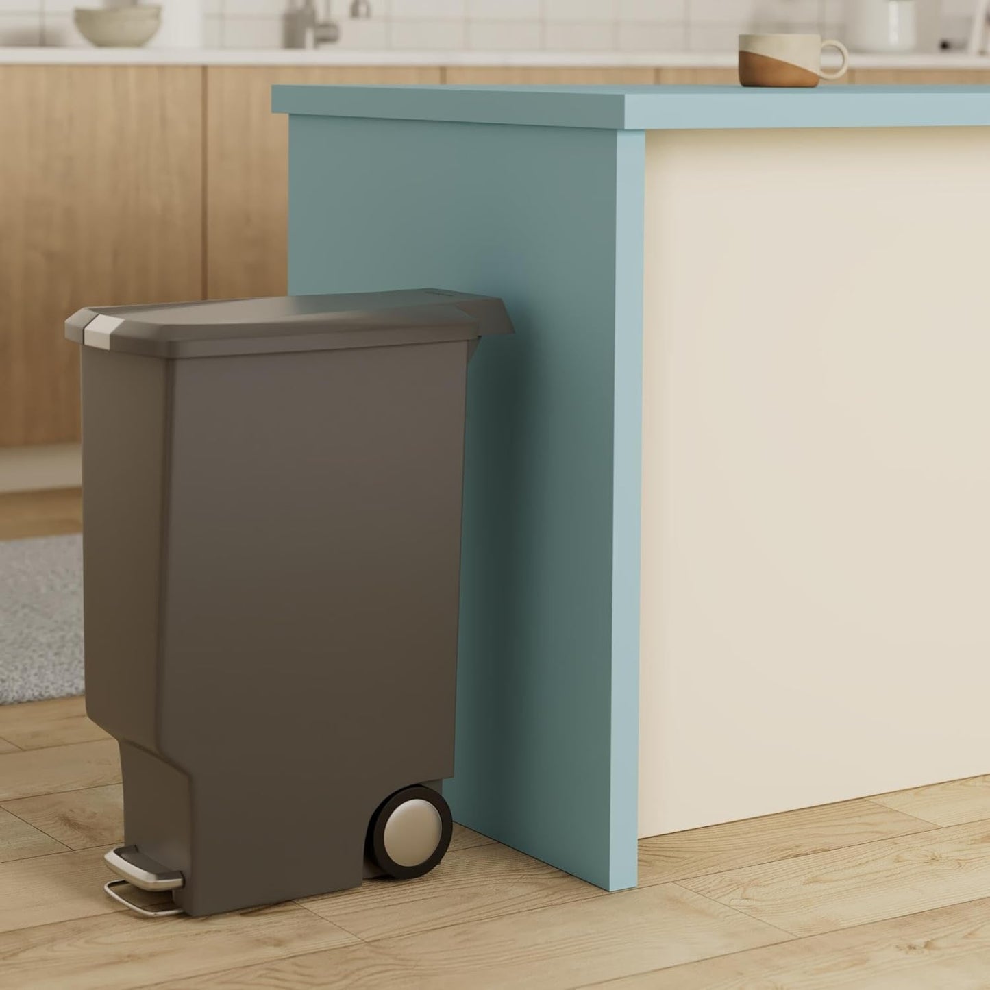 Schmaler Treteimer CW1363, 40 L — Schmaler Treteimer (Mülltrennung) Grau
