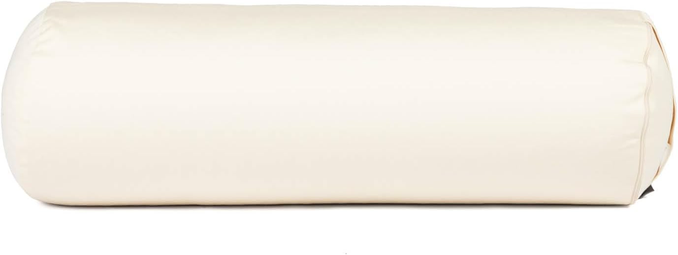 Mini Yogabolster mit Buchweizenfüllung und abnehmbarem Bezug, Natur