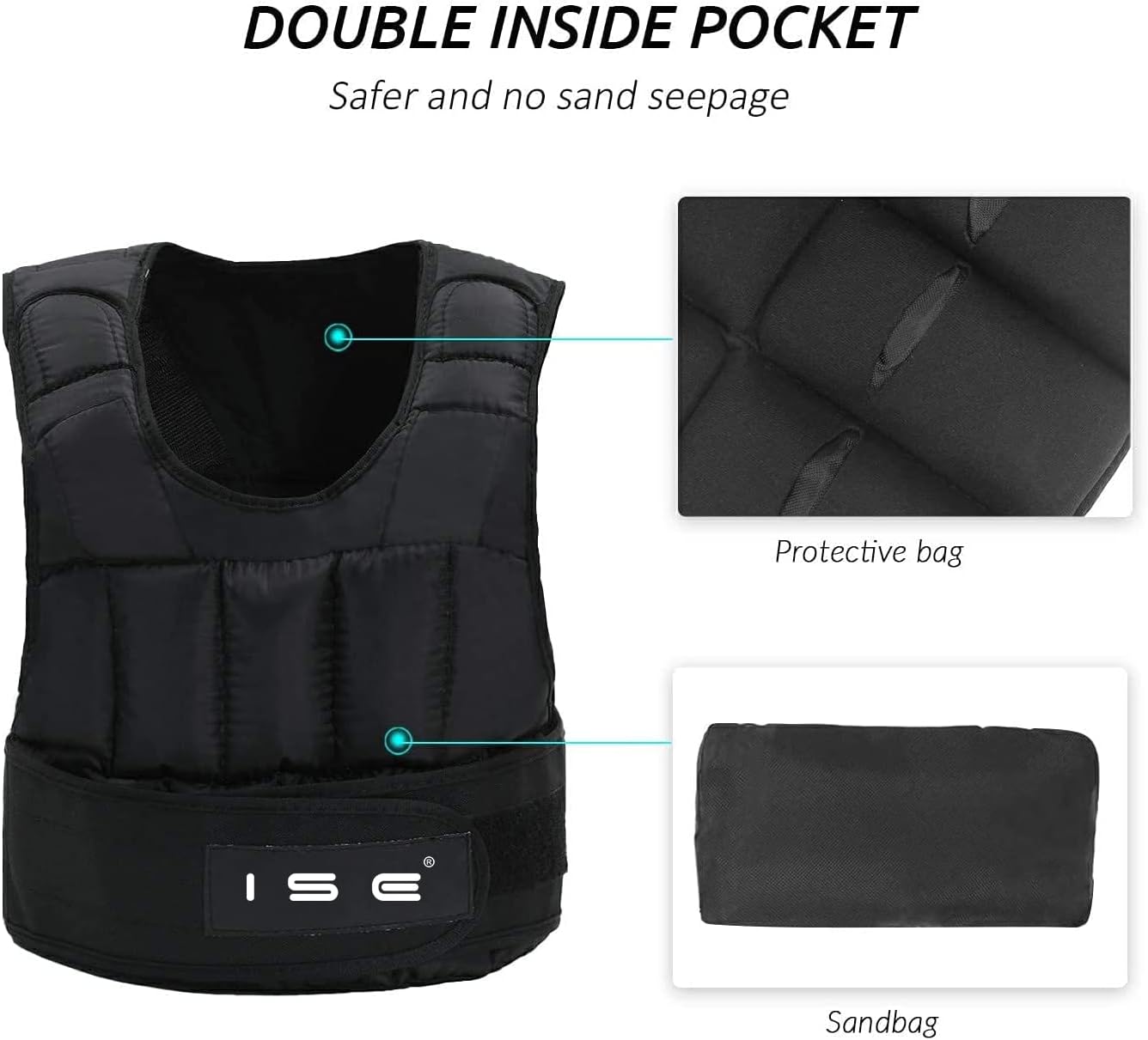 Verstellbare Gewichtsweste für Krafttraining (5-30 kg), 10kg