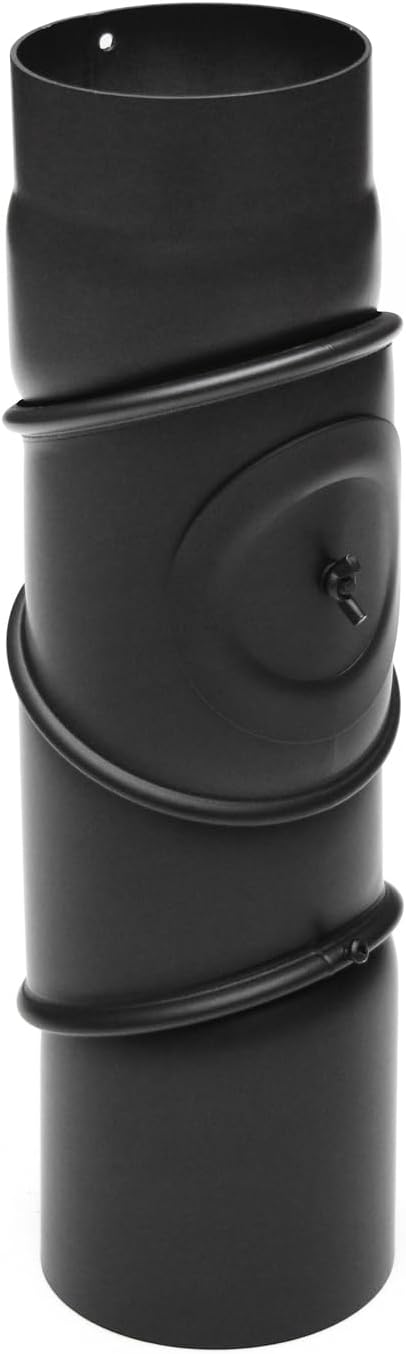 Rauchrohr mit Tür, 200 Schwarz