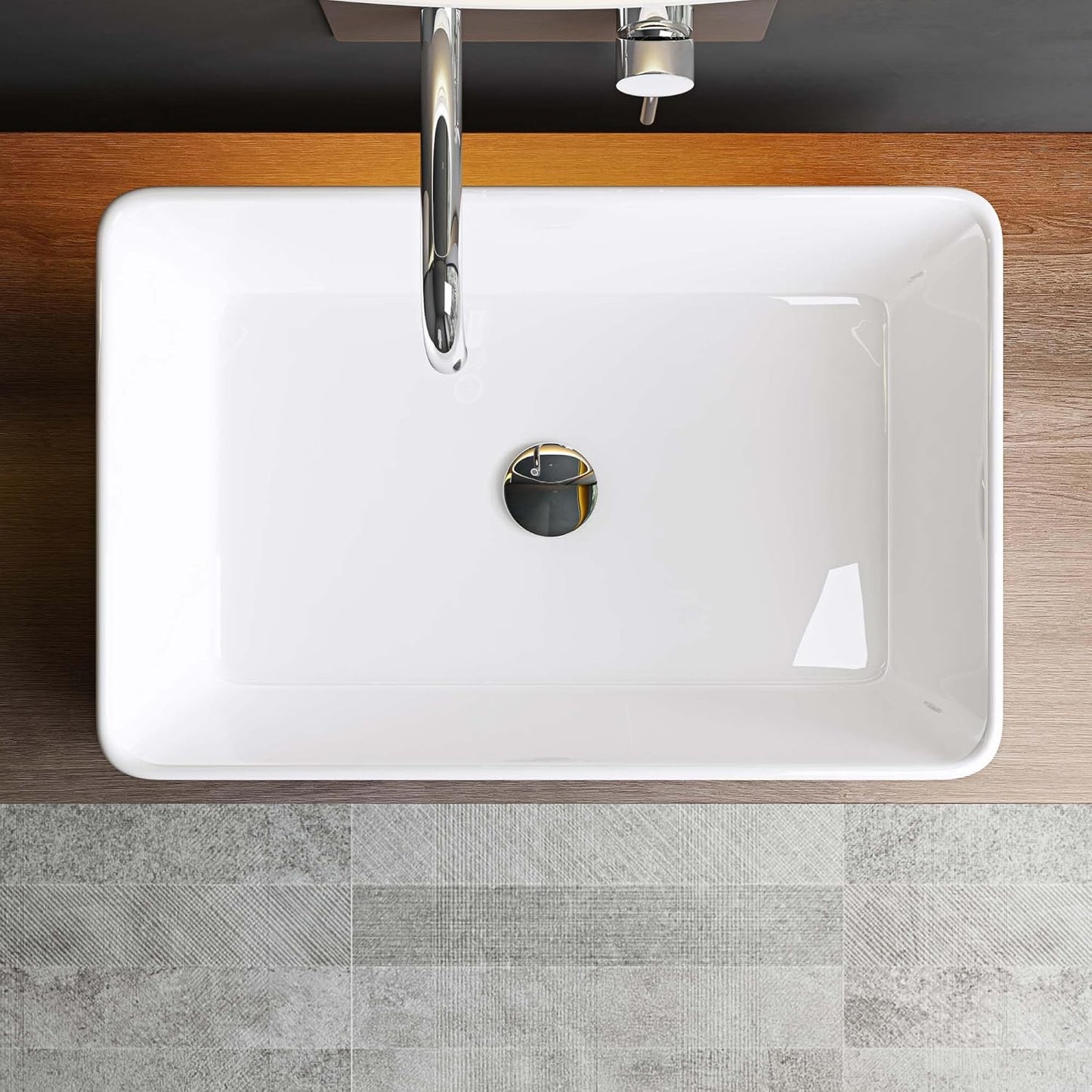 Aufsatzwaschbecken Brüssel105D, 60cm Weiss