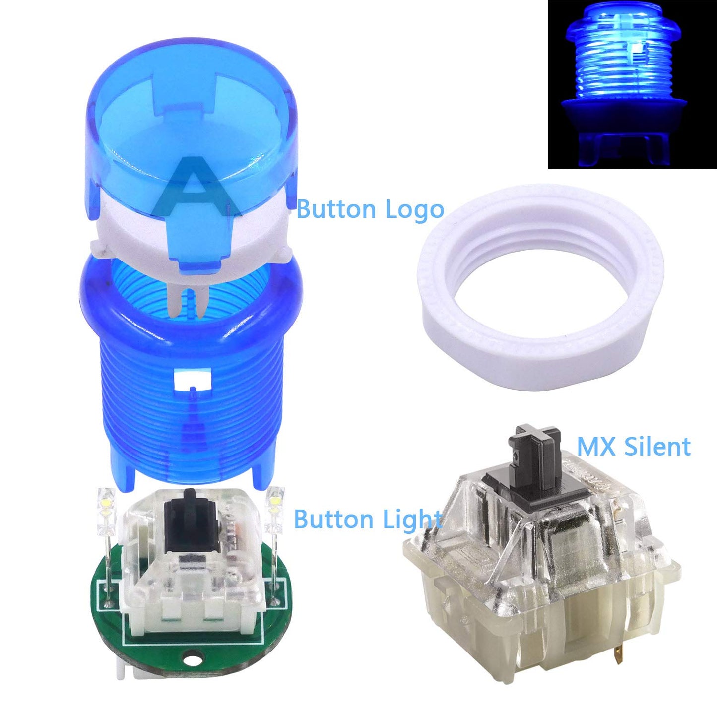 Arcade 2 Spieler DIY Kit mit Joystick und LED-Tasten