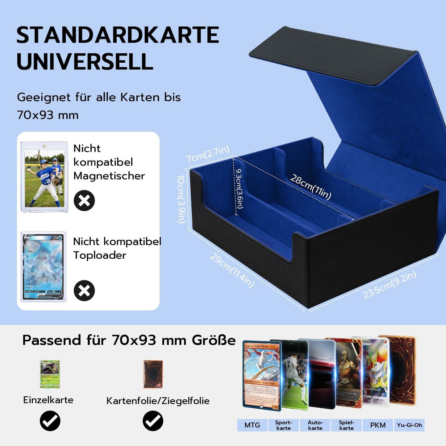 Sammelkarten-Aufbewahrungsbox für über 1800 Karten, 1800+blue
