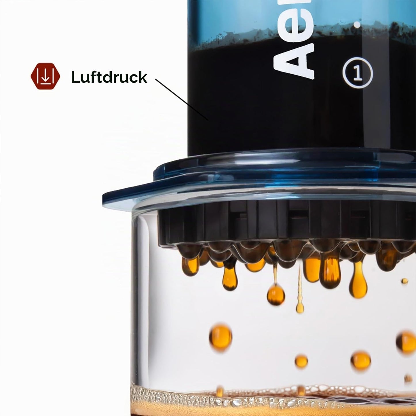 Clear Blue Kaffeepresse All-in-One im Espresso- und Pour-Over-Stil, Blau Standard