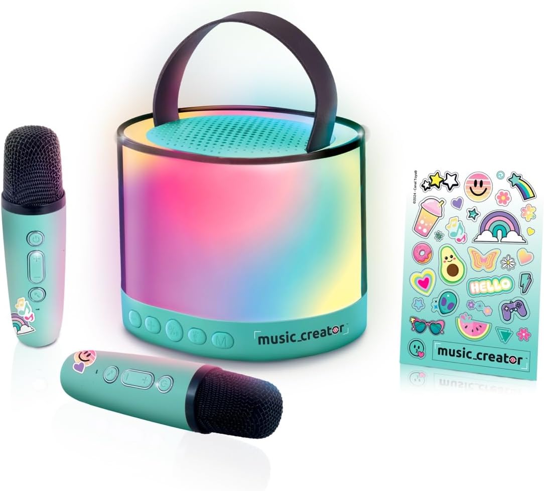 Mini Karaoke Station mit LED-Licht & Mikrofonen