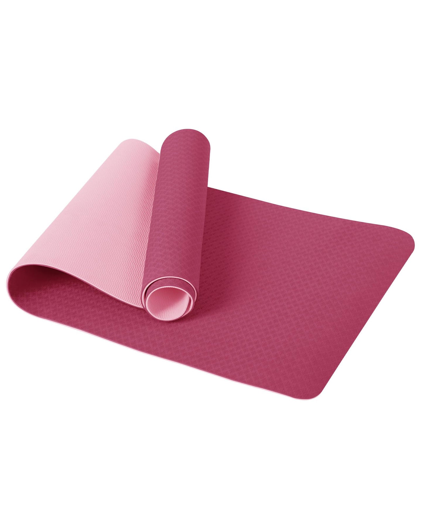 Gymnastik- und Yogamatte mit Tragegurt, Rosa/Pflaume