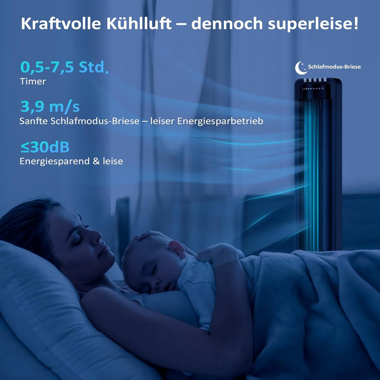 Turmventilator mit Fernbedienung