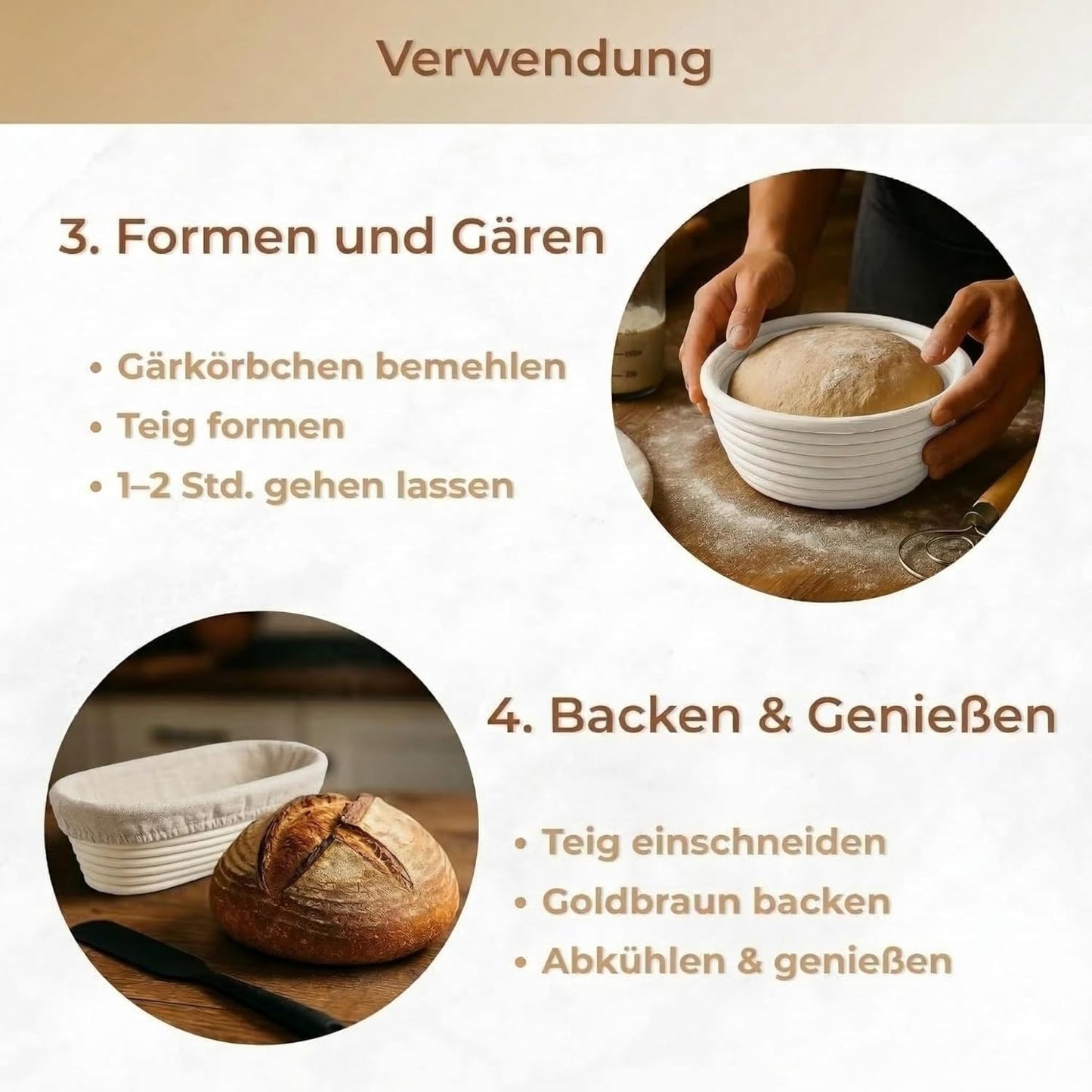Sauerteig-Starter-Set mit Gärkörbchen
