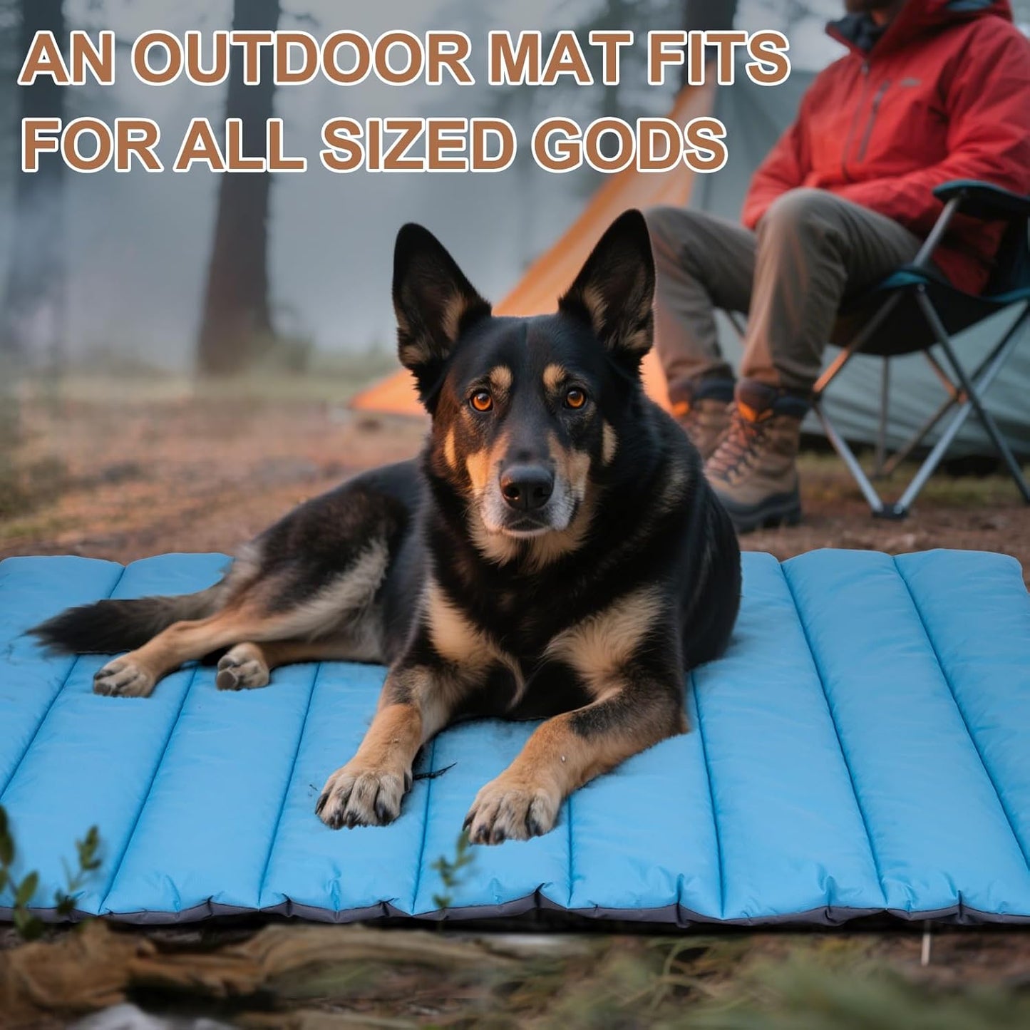 Wasserdichte Outdoor-Hundematte, Blau/Grau