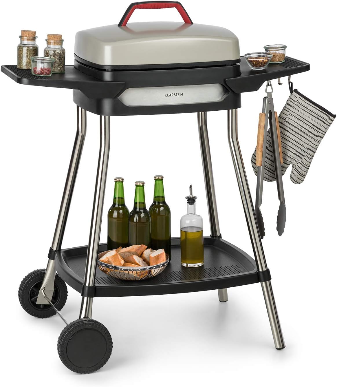 Stand- und Tischgrill mit EasyGrill Concept, Beige / Schwarz, 2000 W