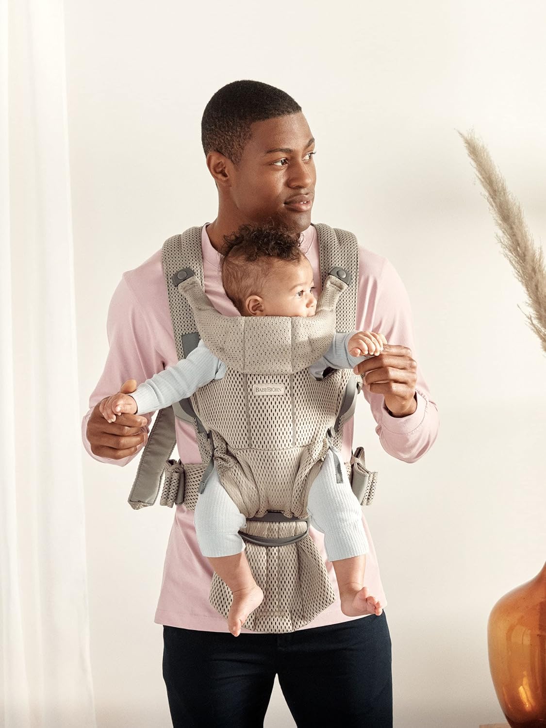 Babytrage Move 3D, 3D-Netzstoff Grau-Beige