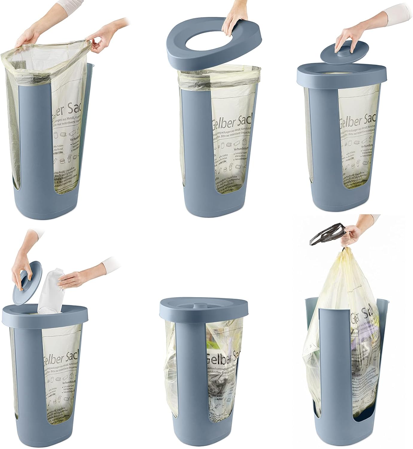 Fabu Müllsackständer 3er-Set, 3 x Müllsackständer Blau