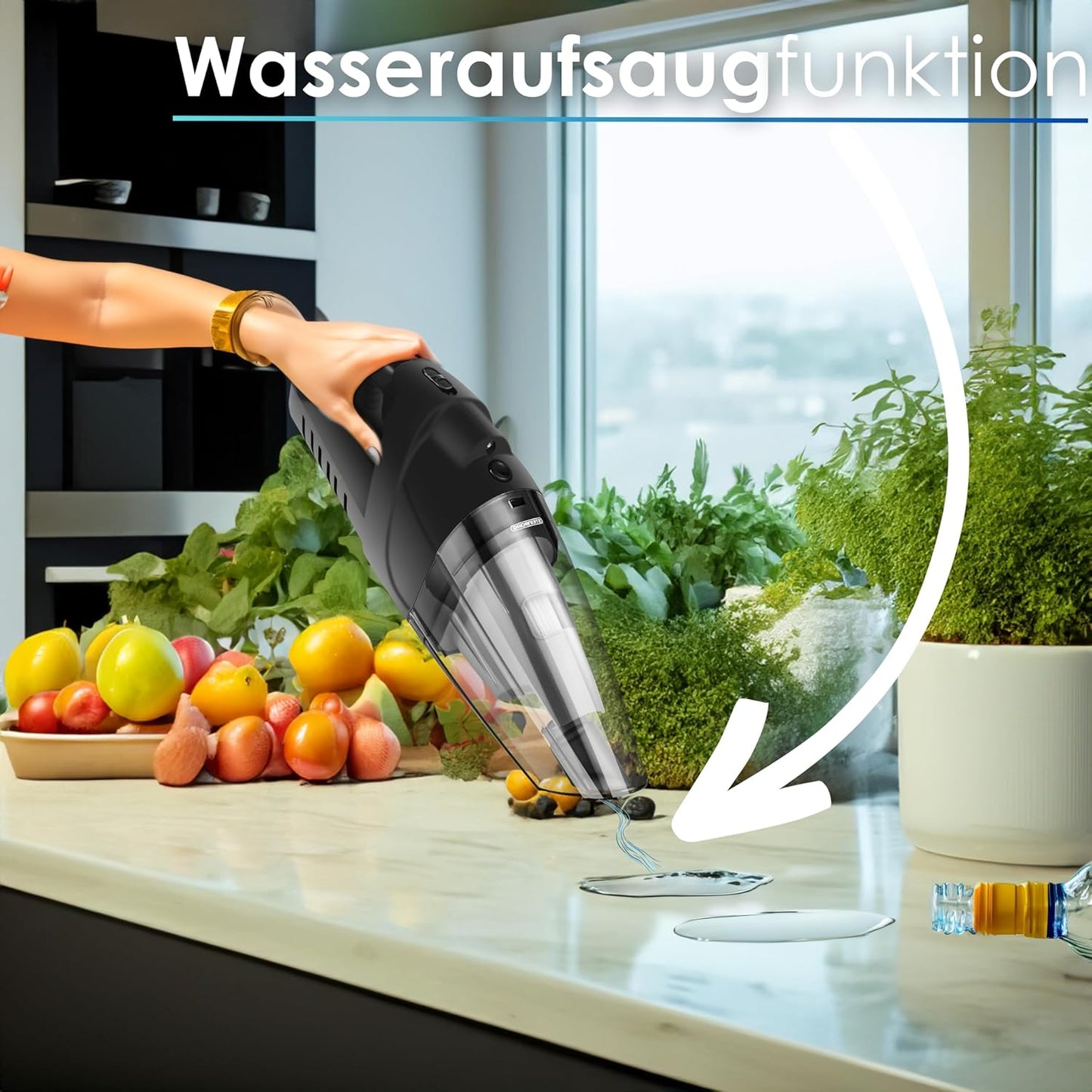 Kabelloser Handstaubsauger, Schwarz