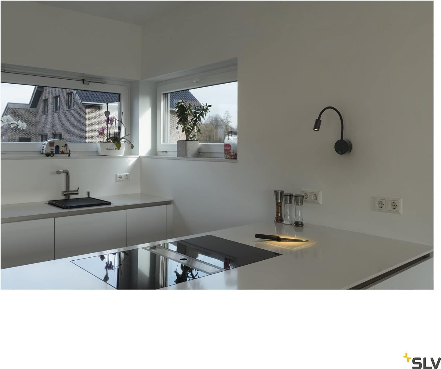 LED Wandaufbauleuchte, Schwarz LED Leuchtmittel Warmweiss (2700K)