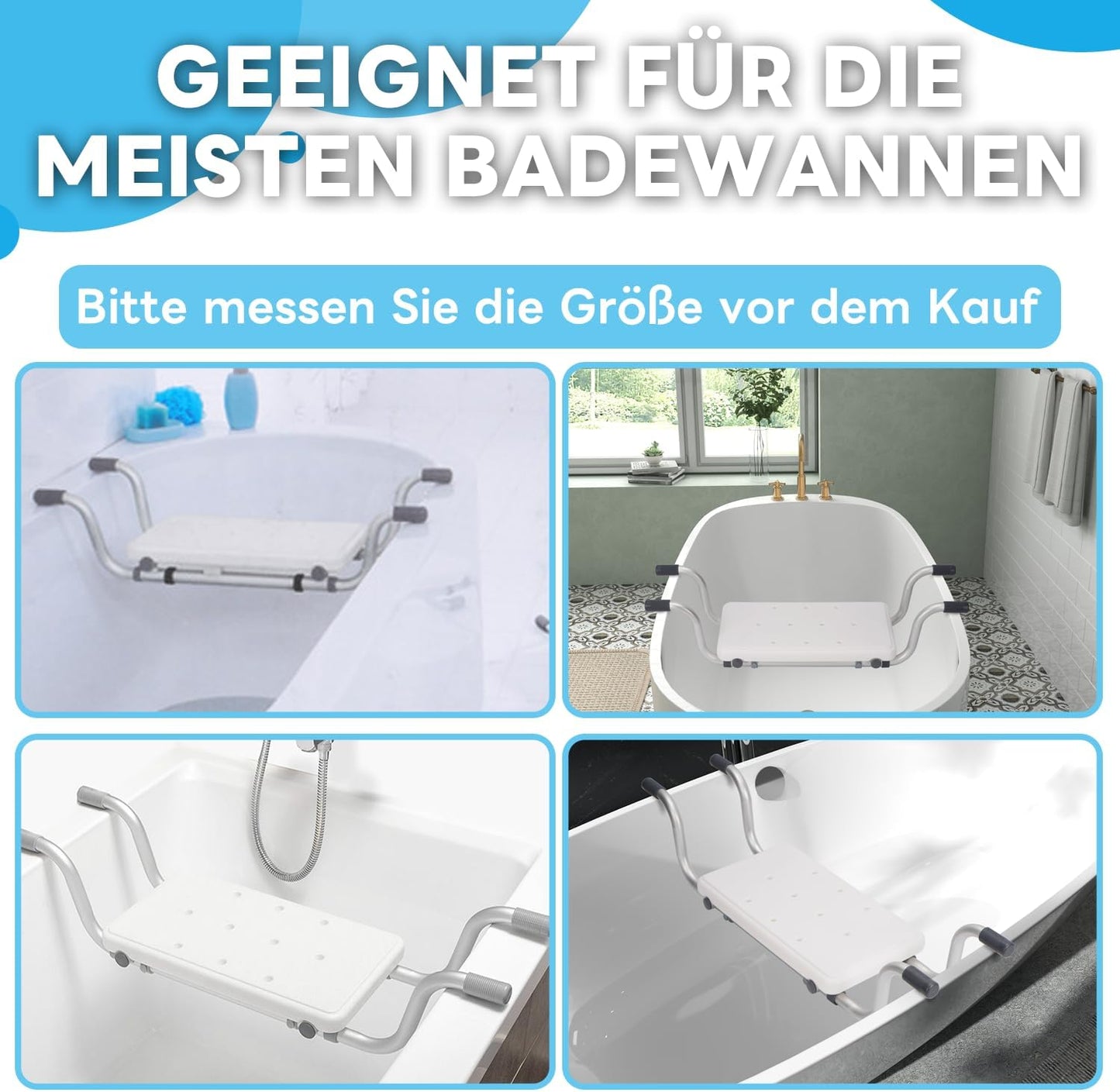 Rutschfester Badewannensitz für Senioren