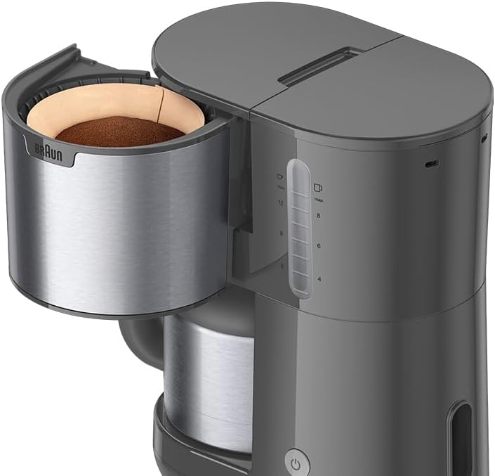 PurShine KF1505GY Filterkaffeemaschine mit Thermoskanne & OptiBrew System, Thermoskanne Grau