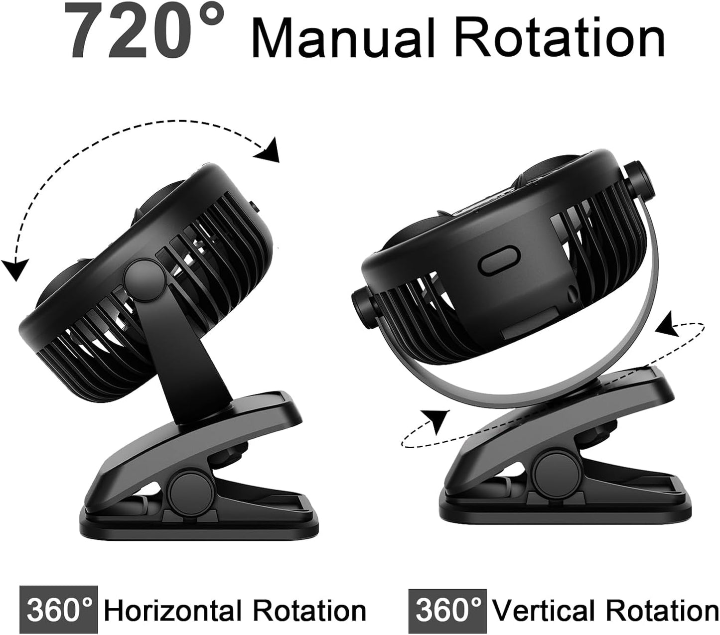 Mini Akku-Ventilator JD-199B mit Clip, 3 Geschwindigkeiten