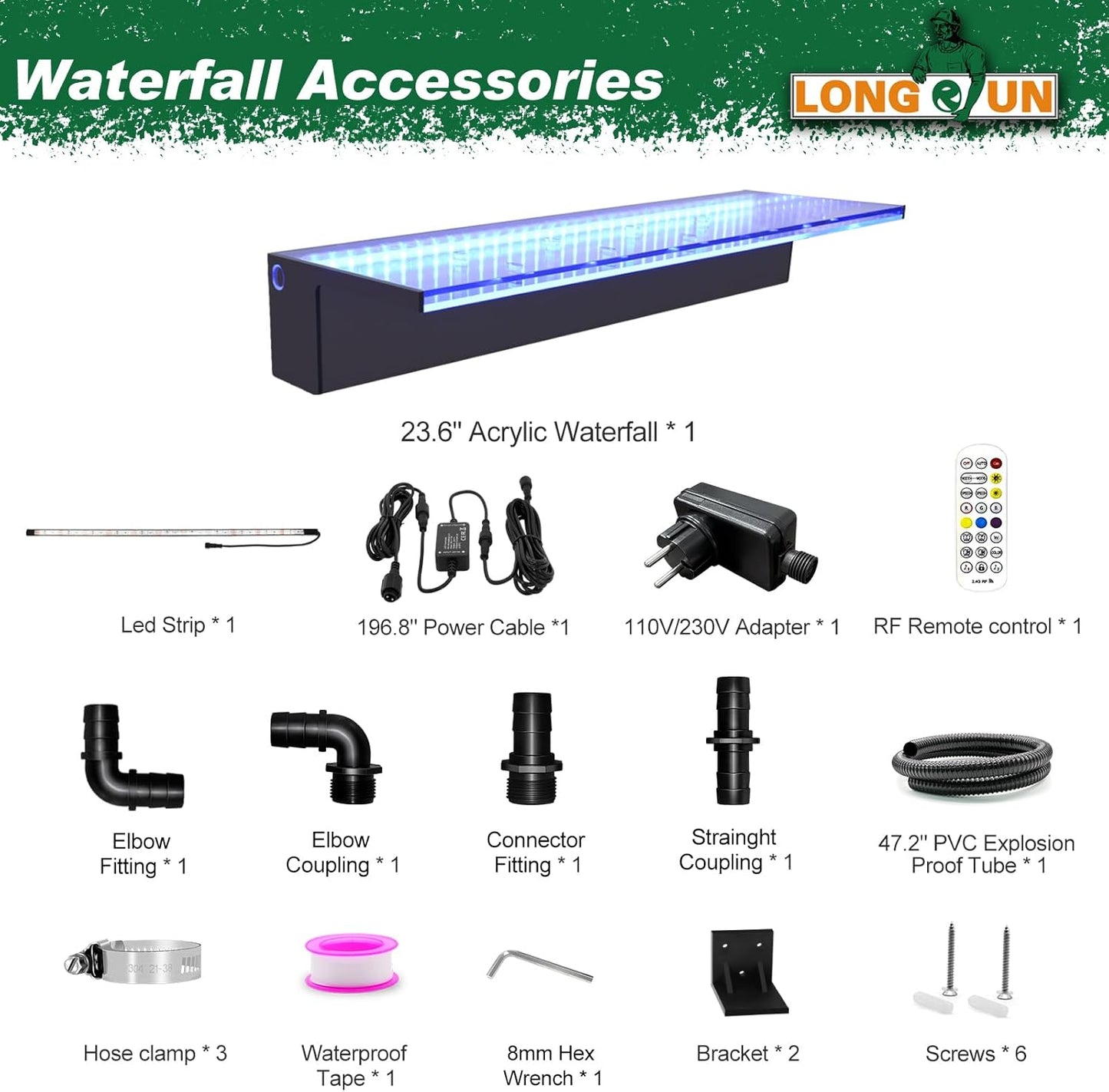 Wasserfall-Überlauf, 60cm|Bluetooth