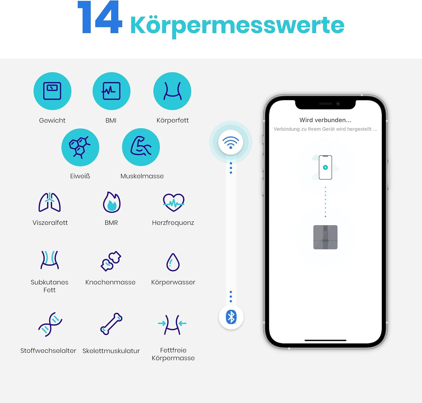 Körperfettwaage, Schwarz | 180kg/0.05kg | TFT Display