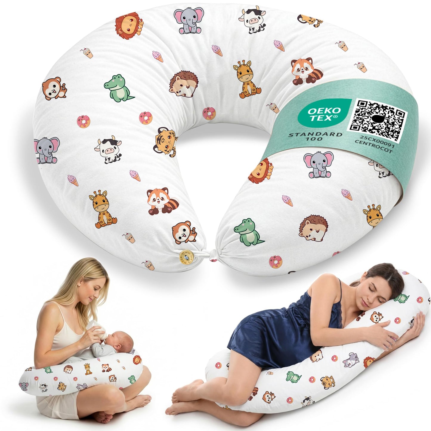 Ergonomisches Schwangerschafts- und Stillkissen XXL, Stillkissen XXL Dschungel
