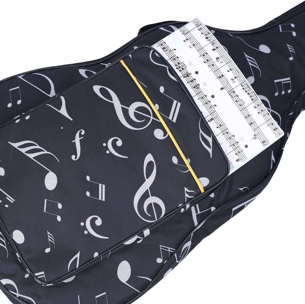 Gepolsterte Gitarren-Tasche mit Rucksackriemen, Music Notes Pattern