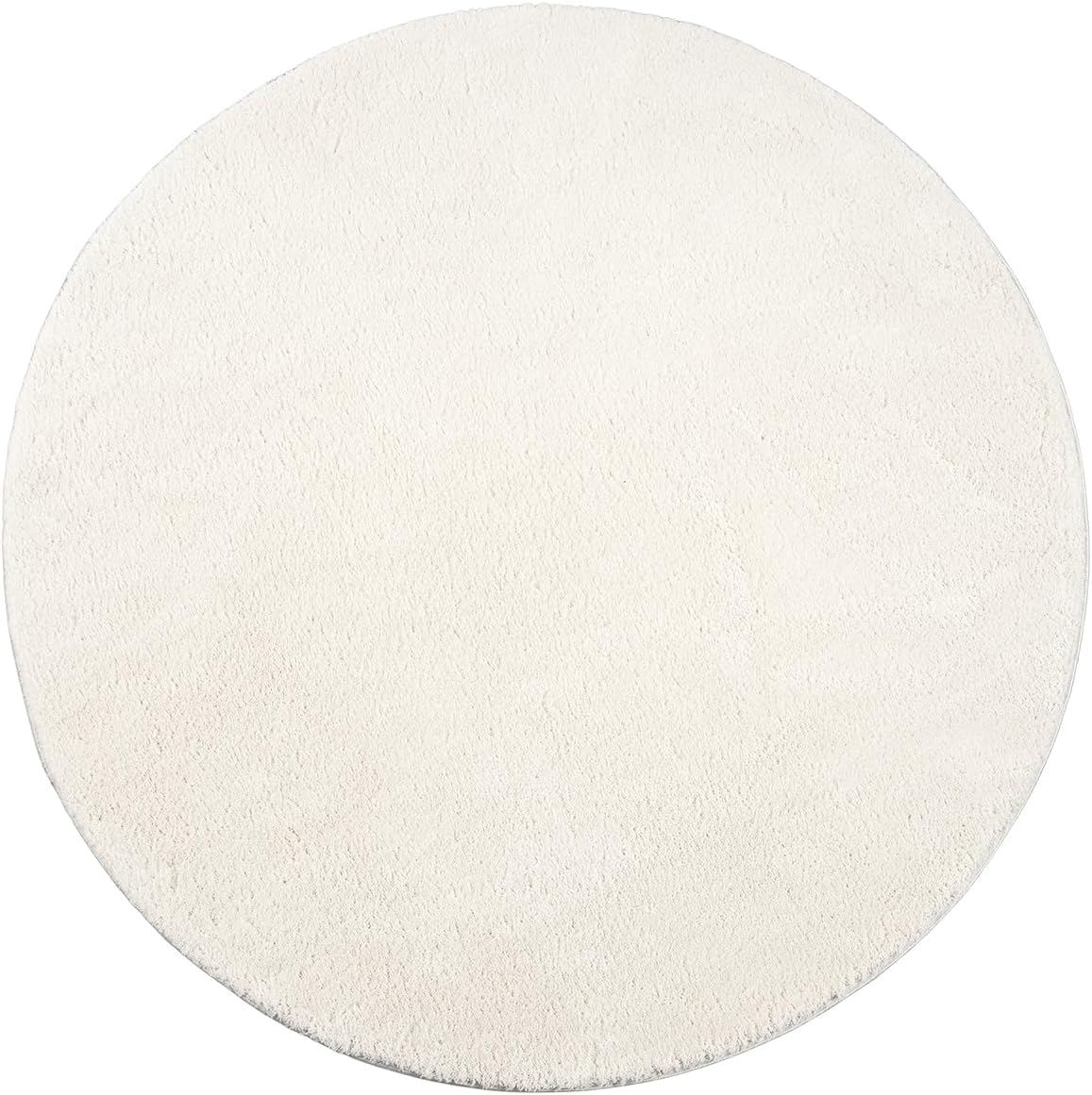 Relax Badezimmerteppich, rutschfest, flauschig und waschbar, 120 cm Rund Creme