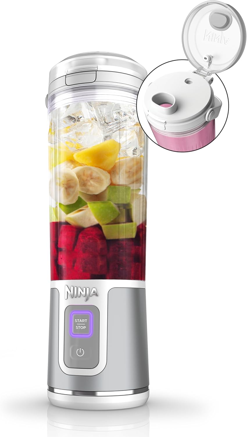 Blast Tragbarer Mixer mit USB-C-Ladefunktion, Weiss/Opulenter Garten