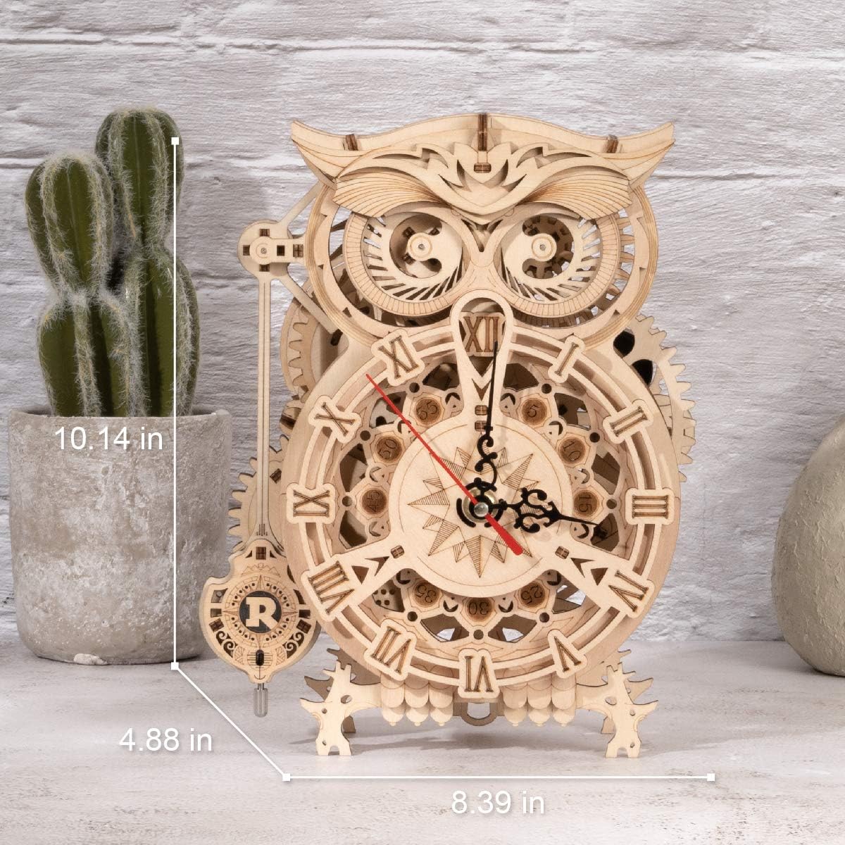 3D Holzpuzzle Owl Clock LK503, Owl Uhr