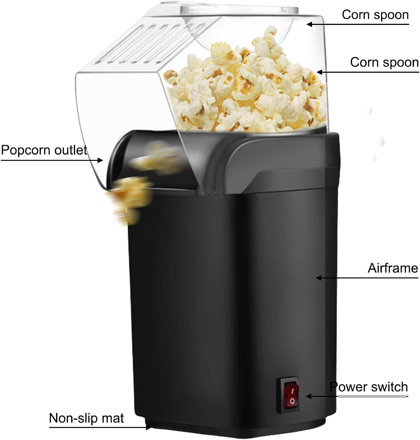 Heissluft-Popcornmaschine, ölfrei & fettfrei