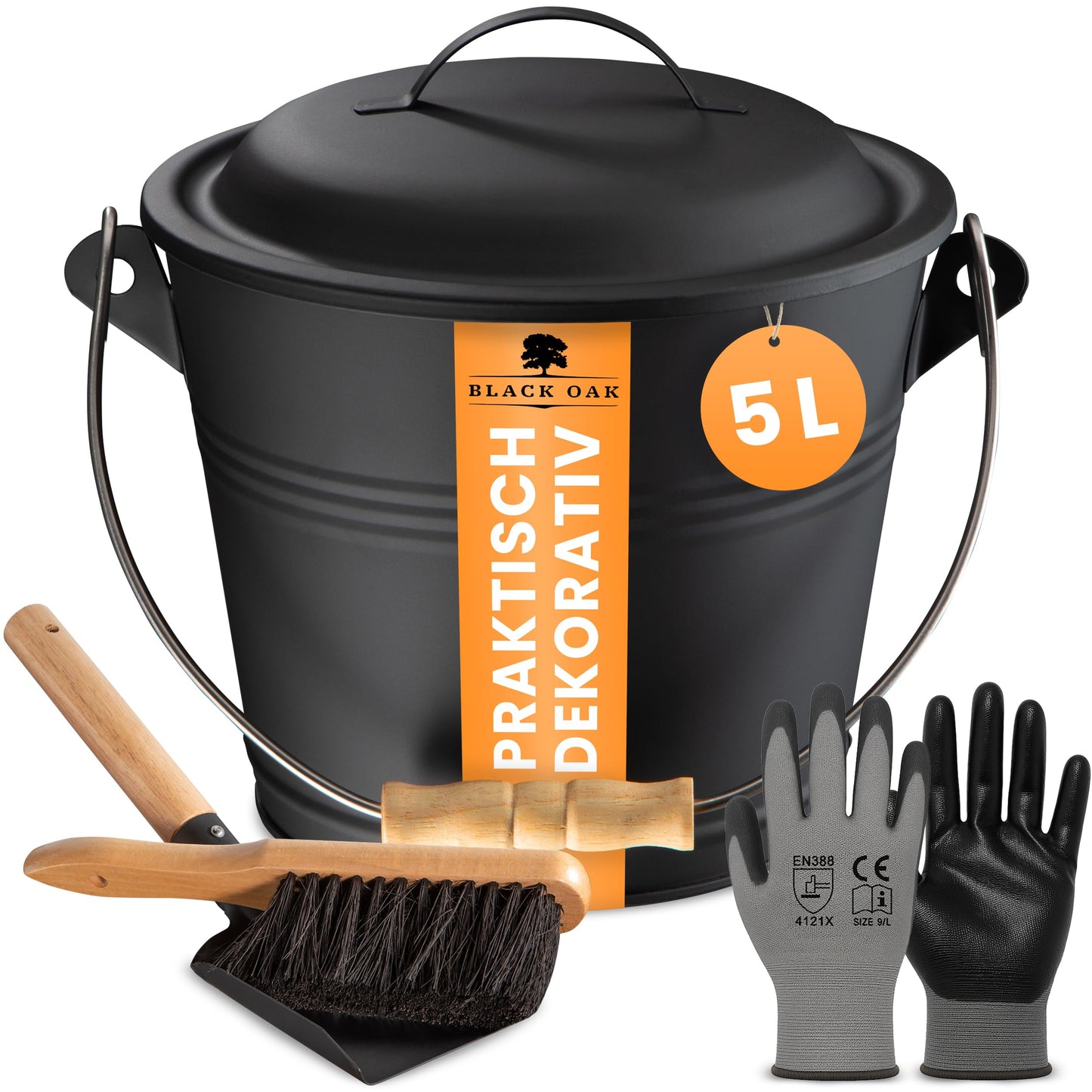 Ascheeimer-Set Piton, Piton 5L Eimer + Kehrset