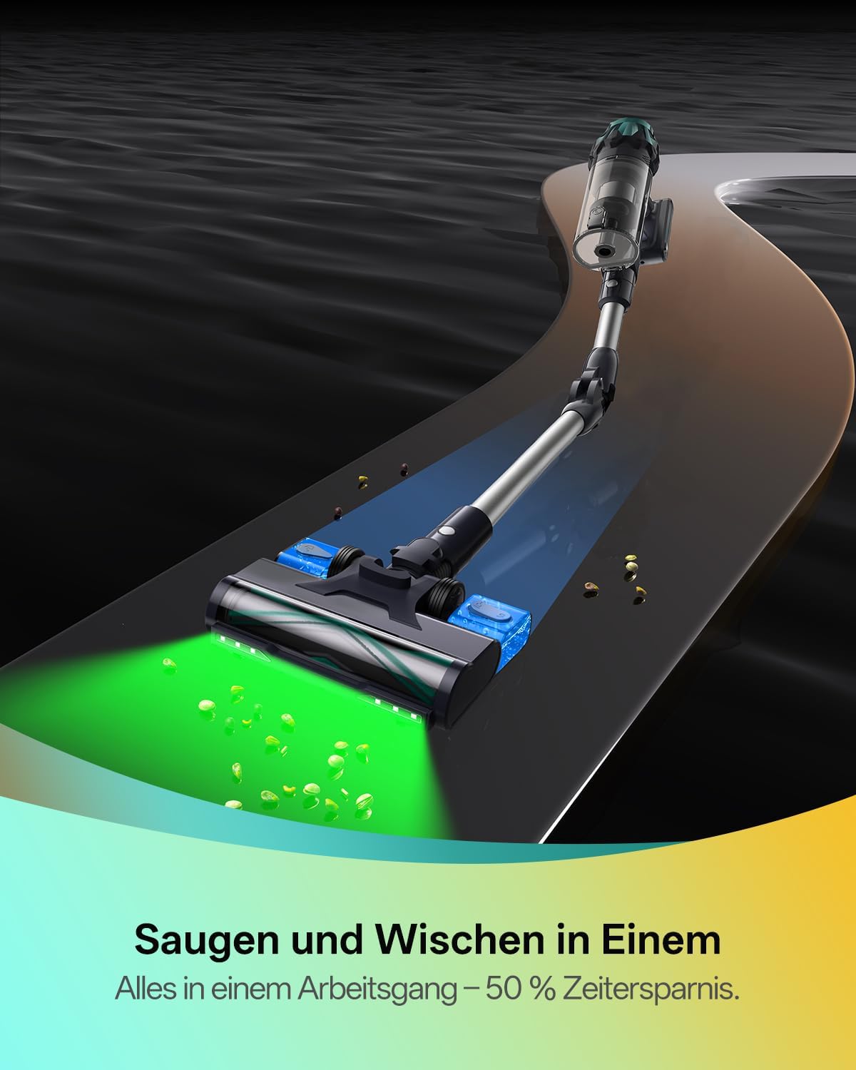 Kabelloser Akkustaubsauger mit Wischfunktion, S Silber