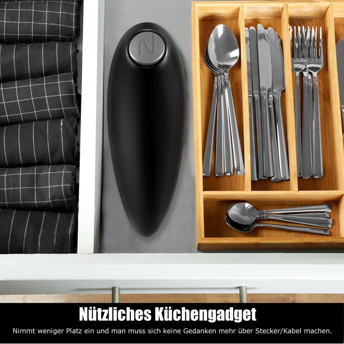 Elektrischer Dosenöffner KC08, Schwarz