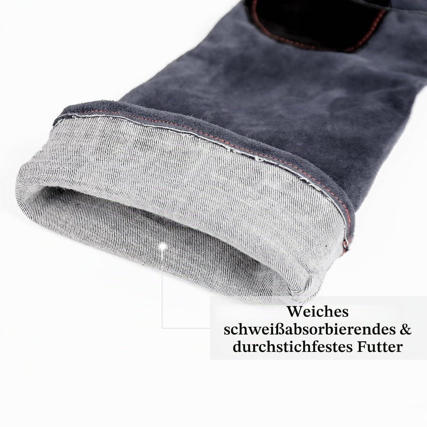 Bissfeste Tier-Handschuhe 55,9 cm, 55.9cm Grau