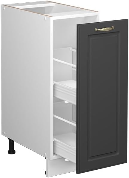 Apothekerschrank Fame-Line, Anthrazit-gold Apothekerunterschrank 30 cm