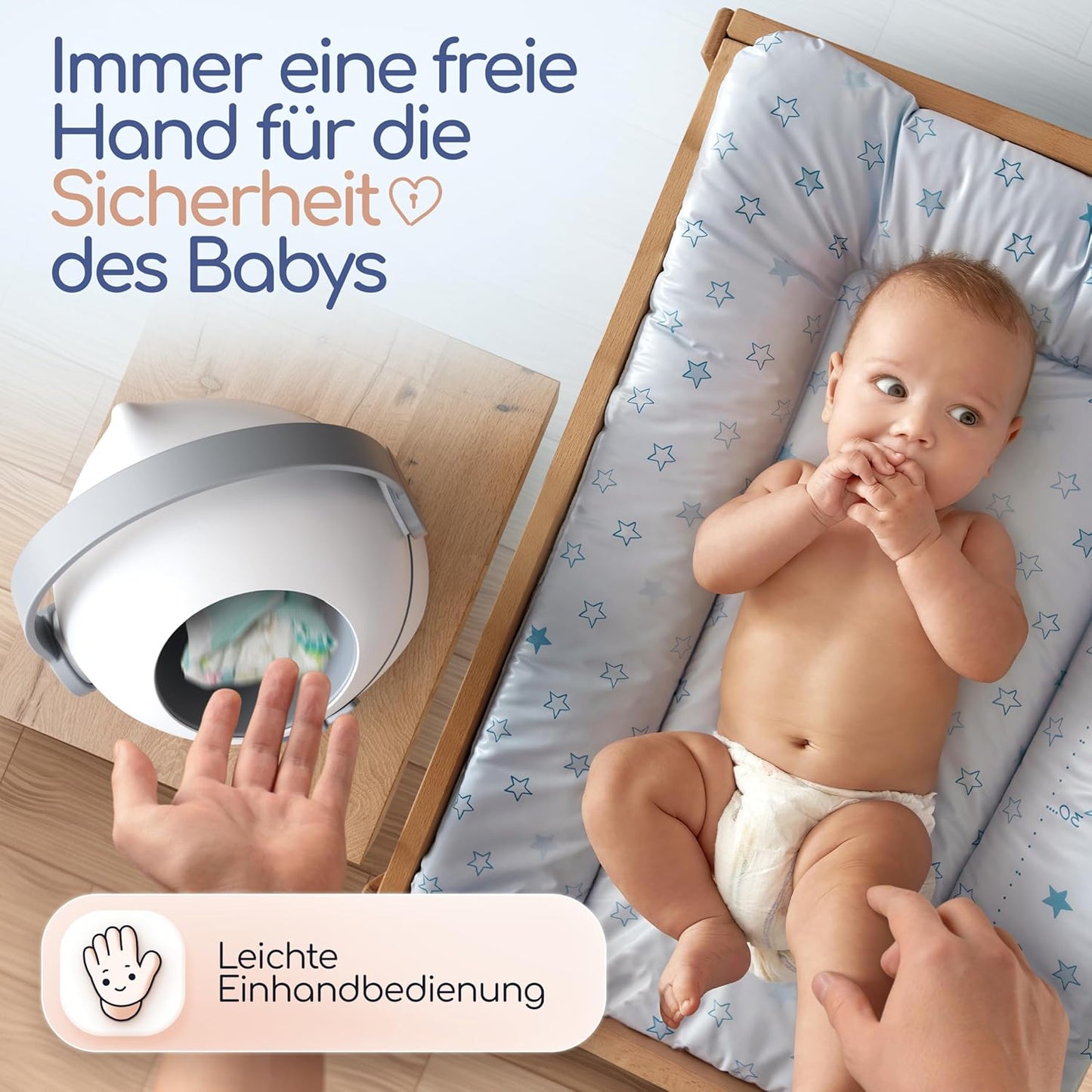 Windeleimer geruchsdicht ohne Nachfüllkassetten, Weiß