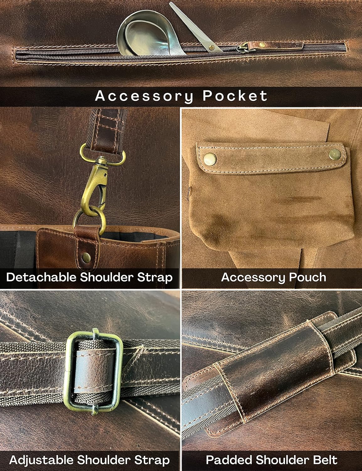 Leder Messerrolltasche, Walnussbraun