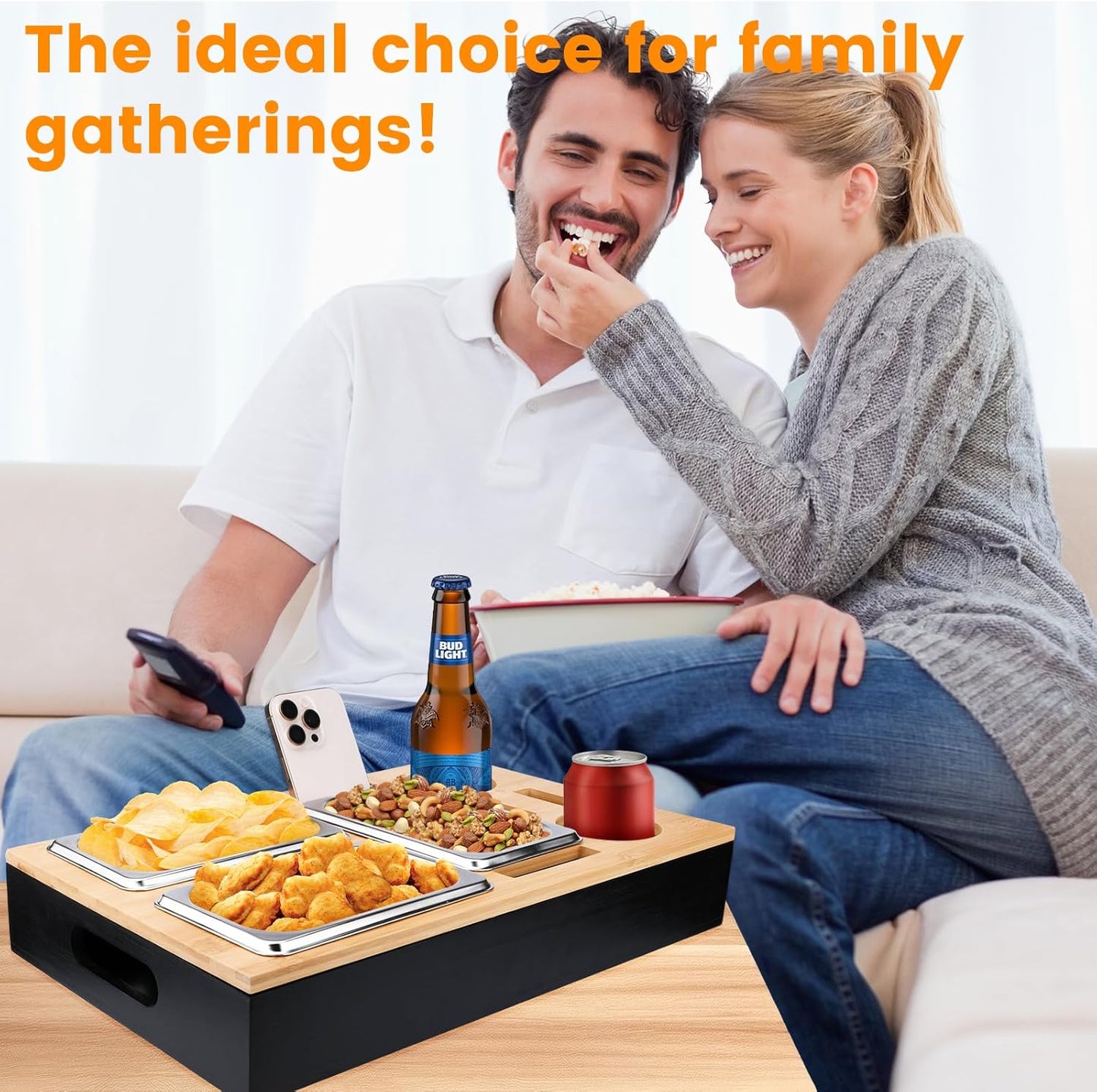 Couchbar mit Snackschalen